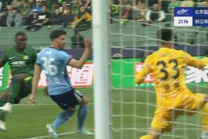 亚博app-国安1-0领先浙江！法比奥半转身爆射破门，赛季5轮3球！